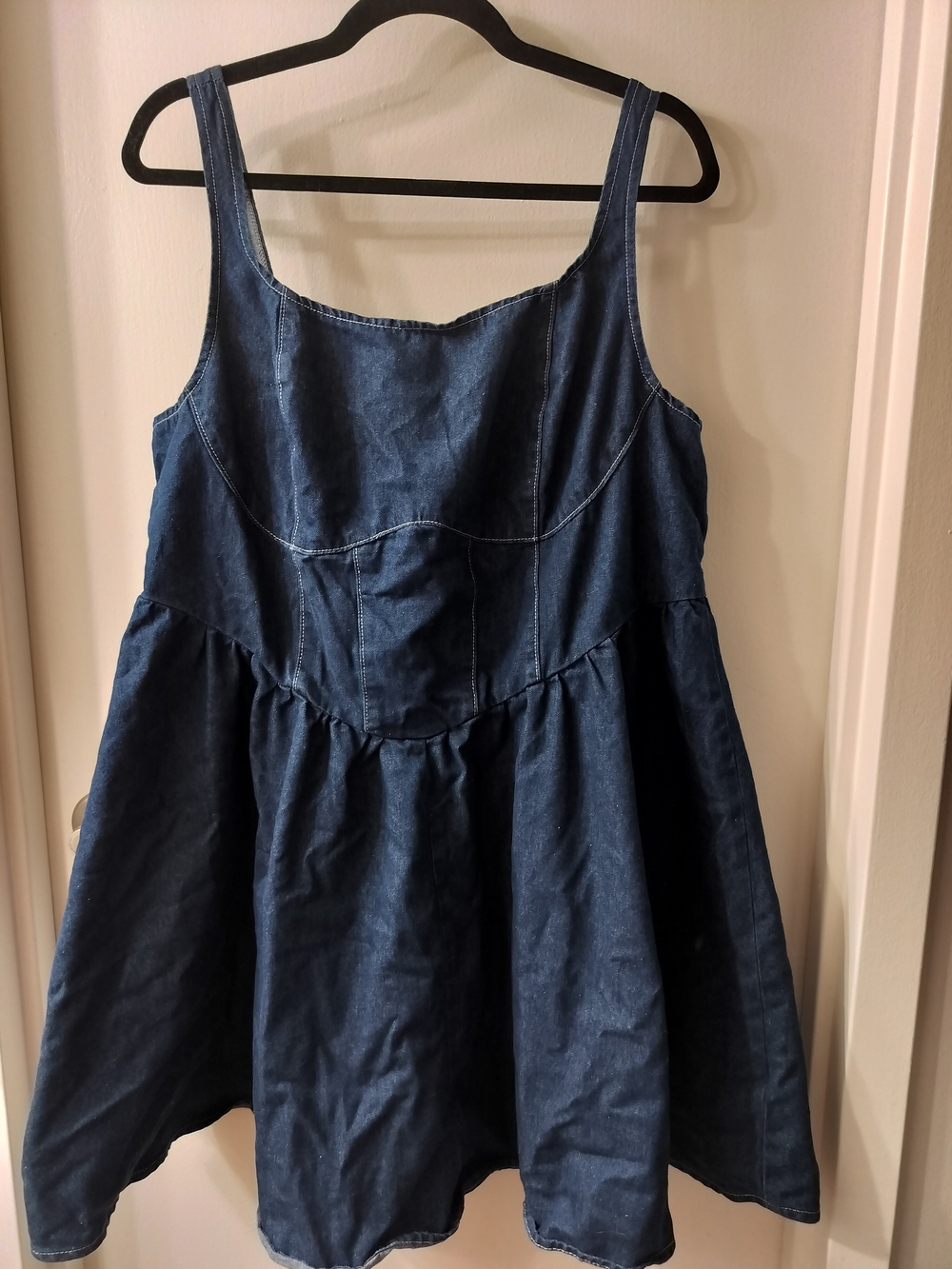 Denim A-Line Tank Dress - Deep Indigo